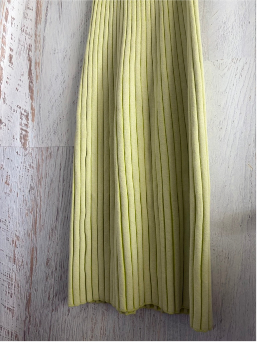 Women's By Together Lime Green Ribbed Knit Midi Dress M - Picture 3 of 11